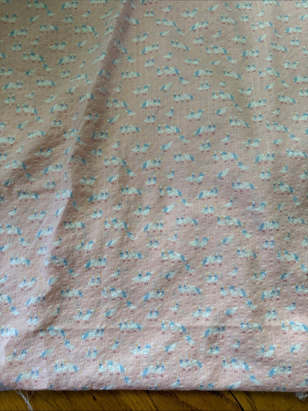 Adorable goose print textured fabric